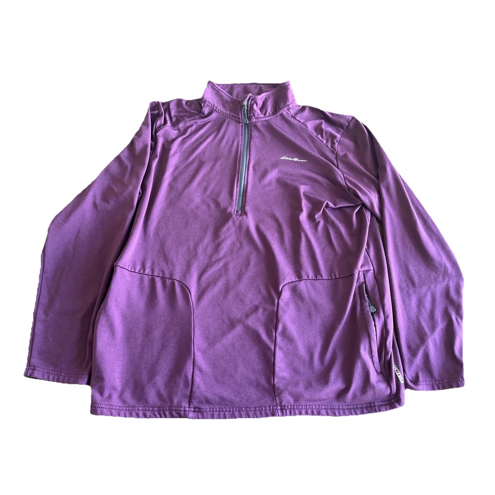 Eddie Bauer Free Dry 1/2 Zip Pullover Shirt Mens Large L Red‎ Burgundy